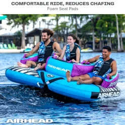 Airhead Booyah! 3 | 1-3 Rider Towable Tube for Boating