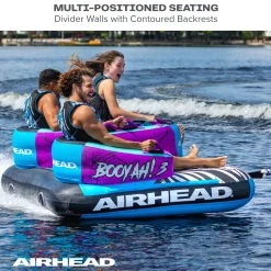 Airhead Booyah! 3 | 1-3 Rider Towable Tube for Boating