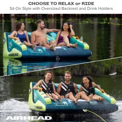 Airhead Chill 'N Thrill | 1-3 Rider Towable Tube for Boating