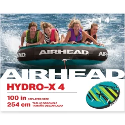 Airhead Hydro-X 4 | 1-4 Rider Towable Tube for Boating *Walmart Exclusive*