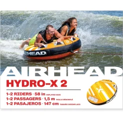 Airhead Hydro-X 2 | 1-2 Rider Towable Tube for Boating *Walmart Exclusive*