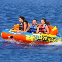 Airhead Live Wire 3 | 1-3 Rider Towable Tube for Boating