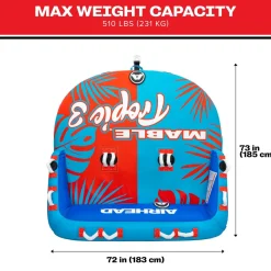 Airhead Mable® Tropic 3 | 1-3 Rider Towable Tube for Boating *Walmart Exclusive*