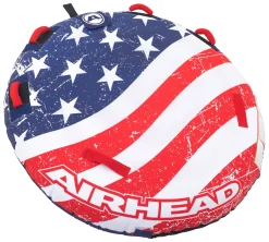 Airhead Stars & Stripes Kit | 1 Rider Towable Tube, Pump, Rope for Boating