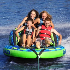 Airhead Switch Back 4 | 1-4 Rider Towable Tube for Boating